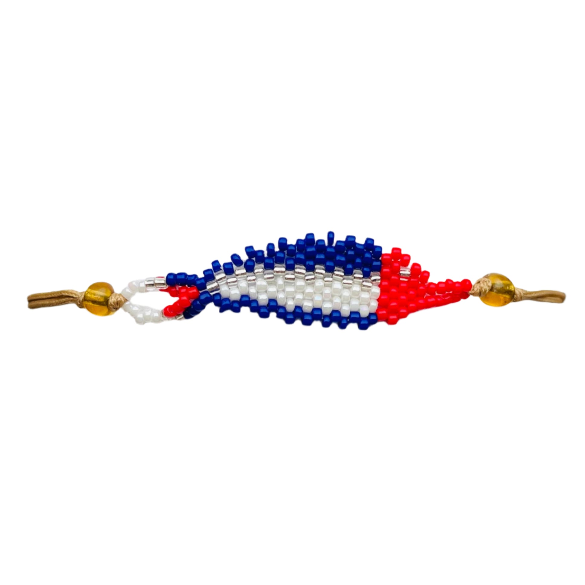 Red, Blue and White Fish Bracelet