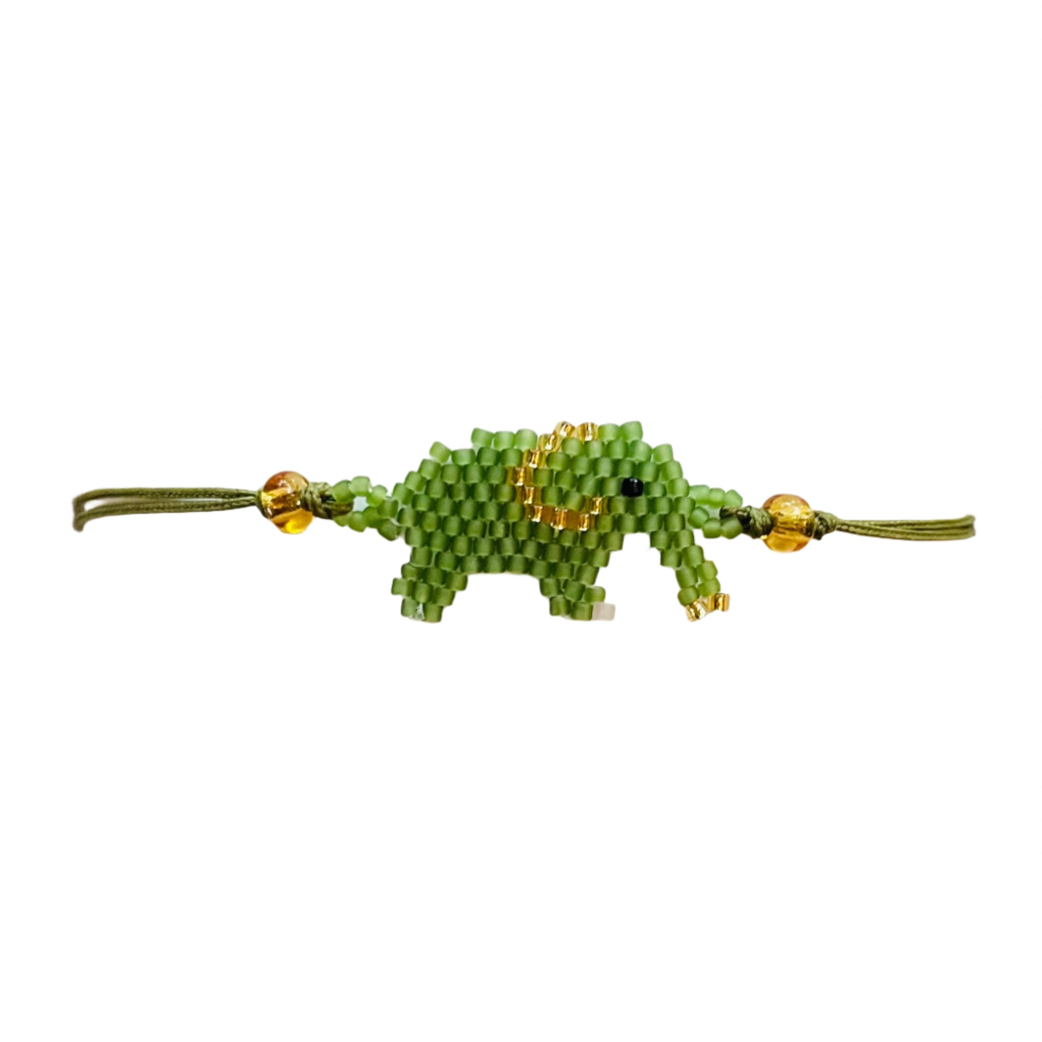 Green with Gold Elephant Bracelet