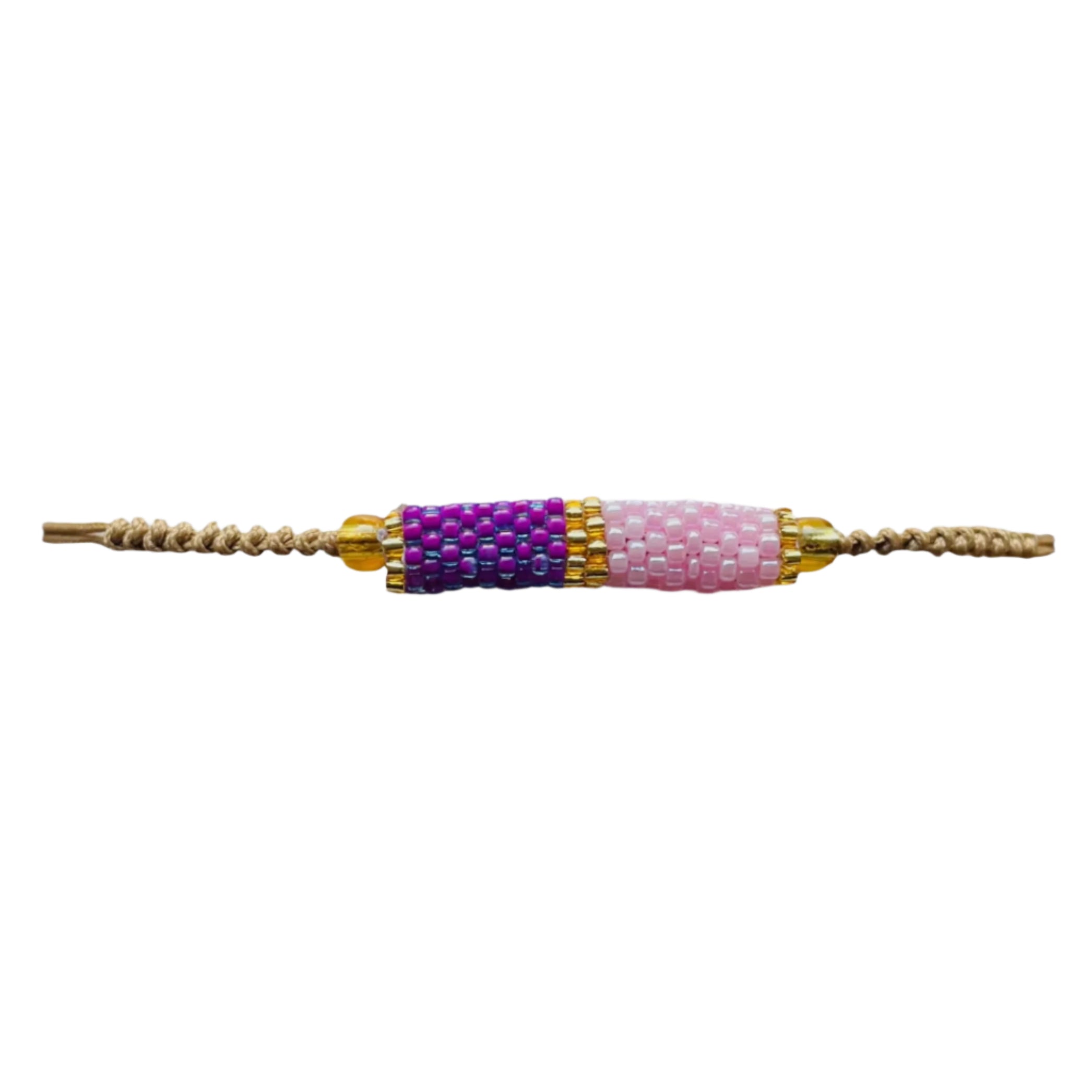 Two Tone Pink and Purple Tube Bracelet