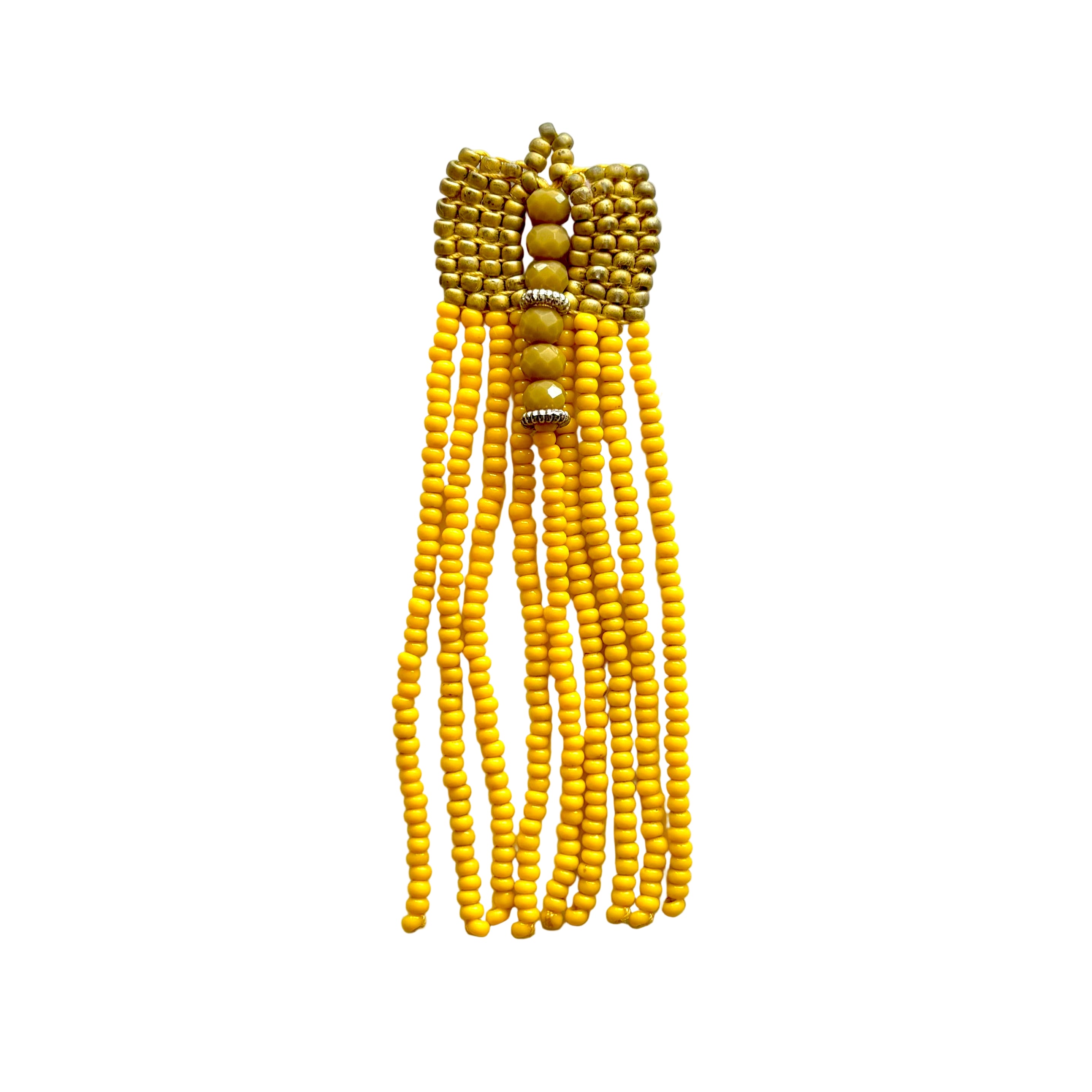 Yellow Fringe Earrings (LANE11534)