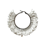 White Coral Fringe Earrings (LANE11682)