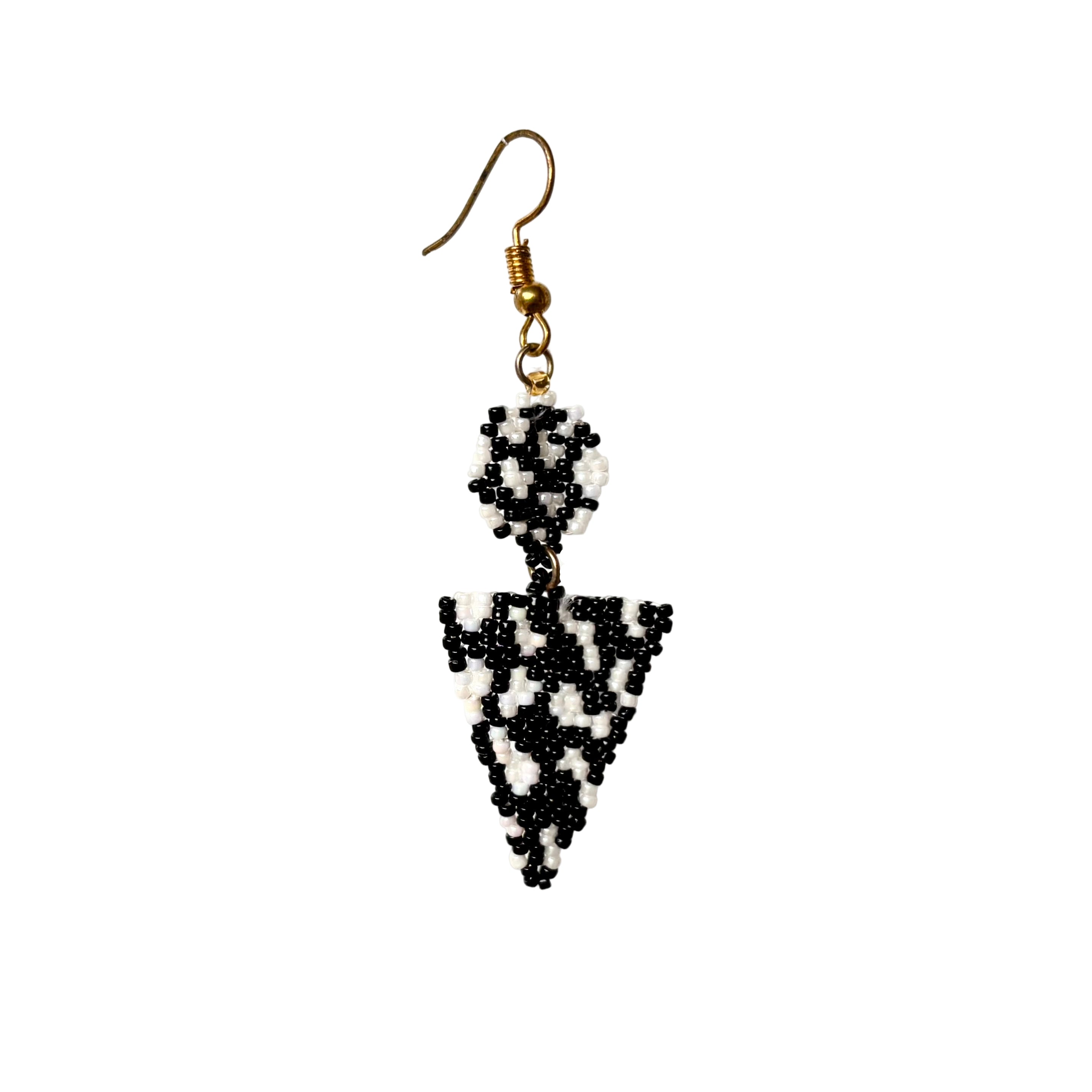Triangle Zebra Print Earrings (LANE11693)