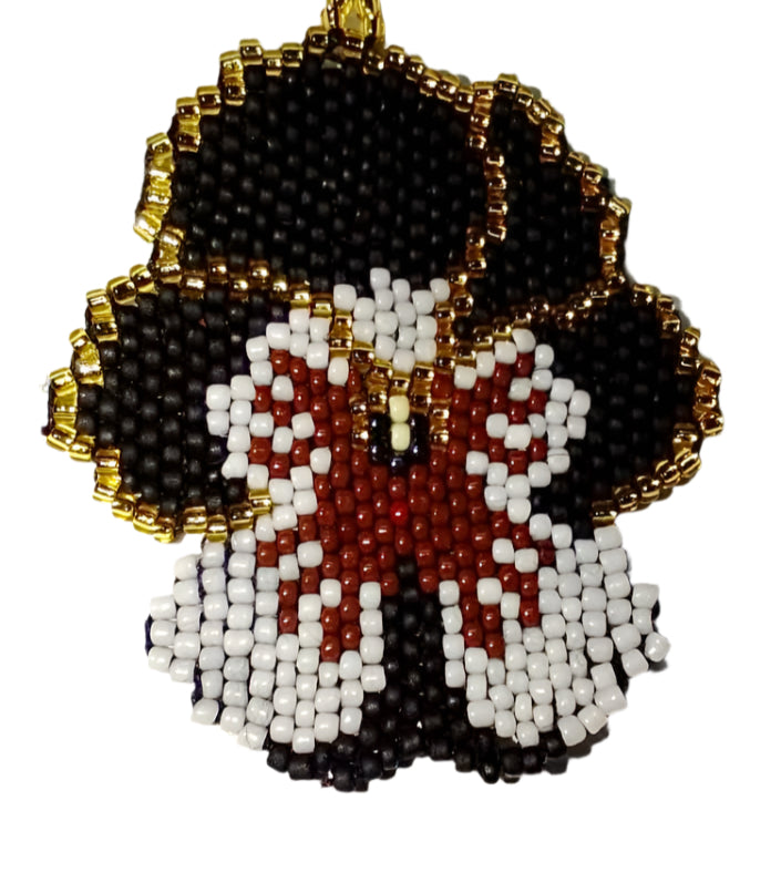 Black and White Pansy Flower Earrings (LANE11786)