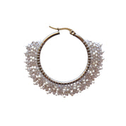 White Lace Hoop Earrings (LANE11790)