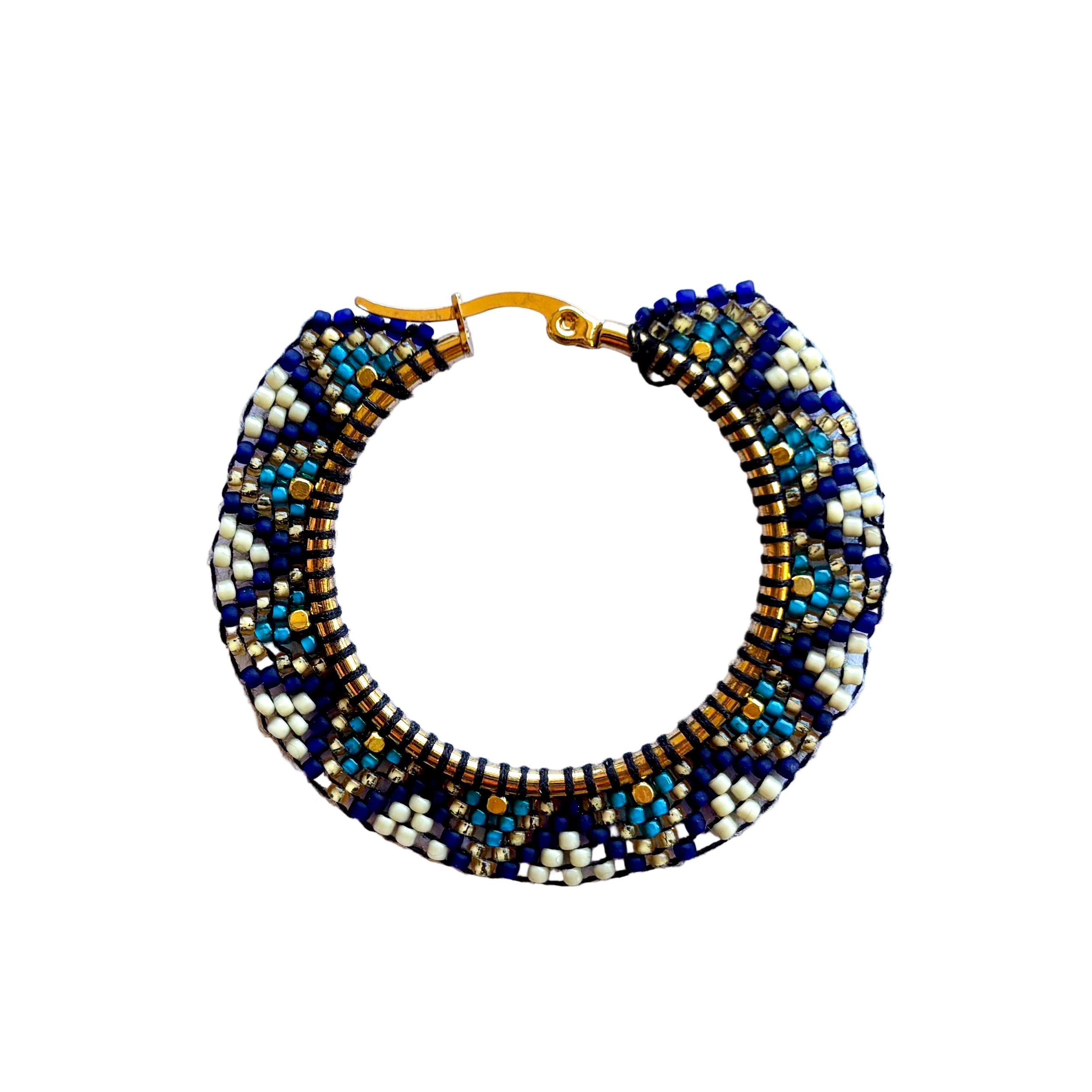 Blues Triangles Hoop Earrings (LANE11797)