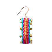 Multicolour Stripes with Gold Dots Hoop Earrings (LANE11841)