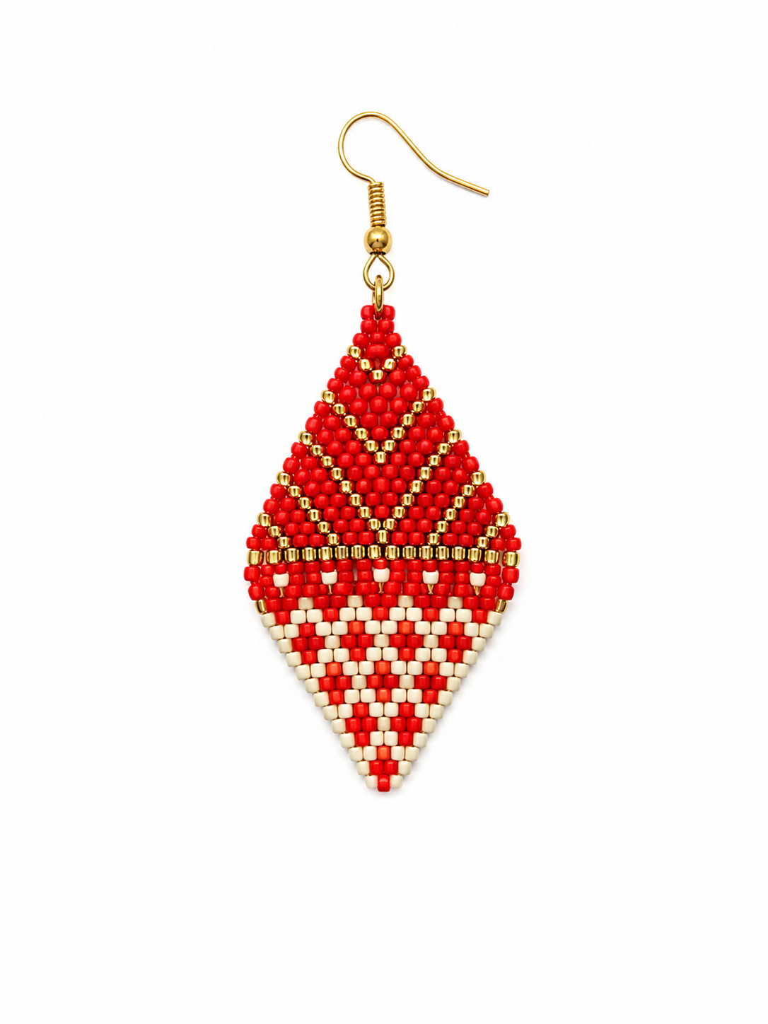 Red Tribal Drop Earring (LANE11912)