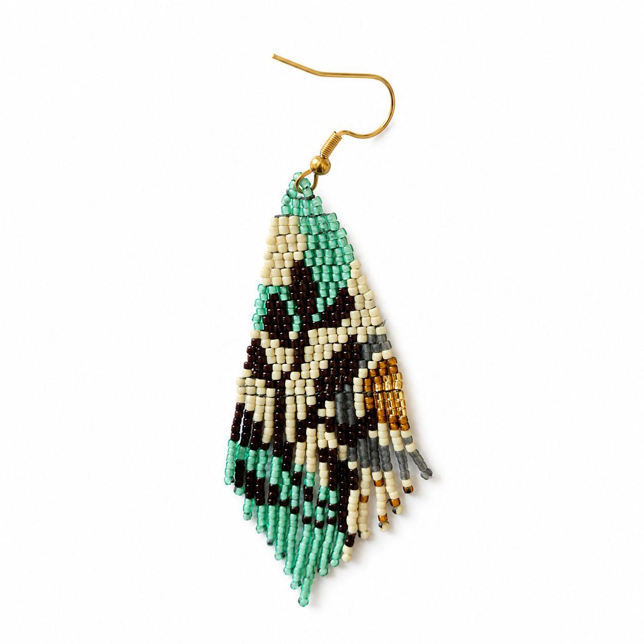Turquoise Safari Fringe Earrings (LANE11923)