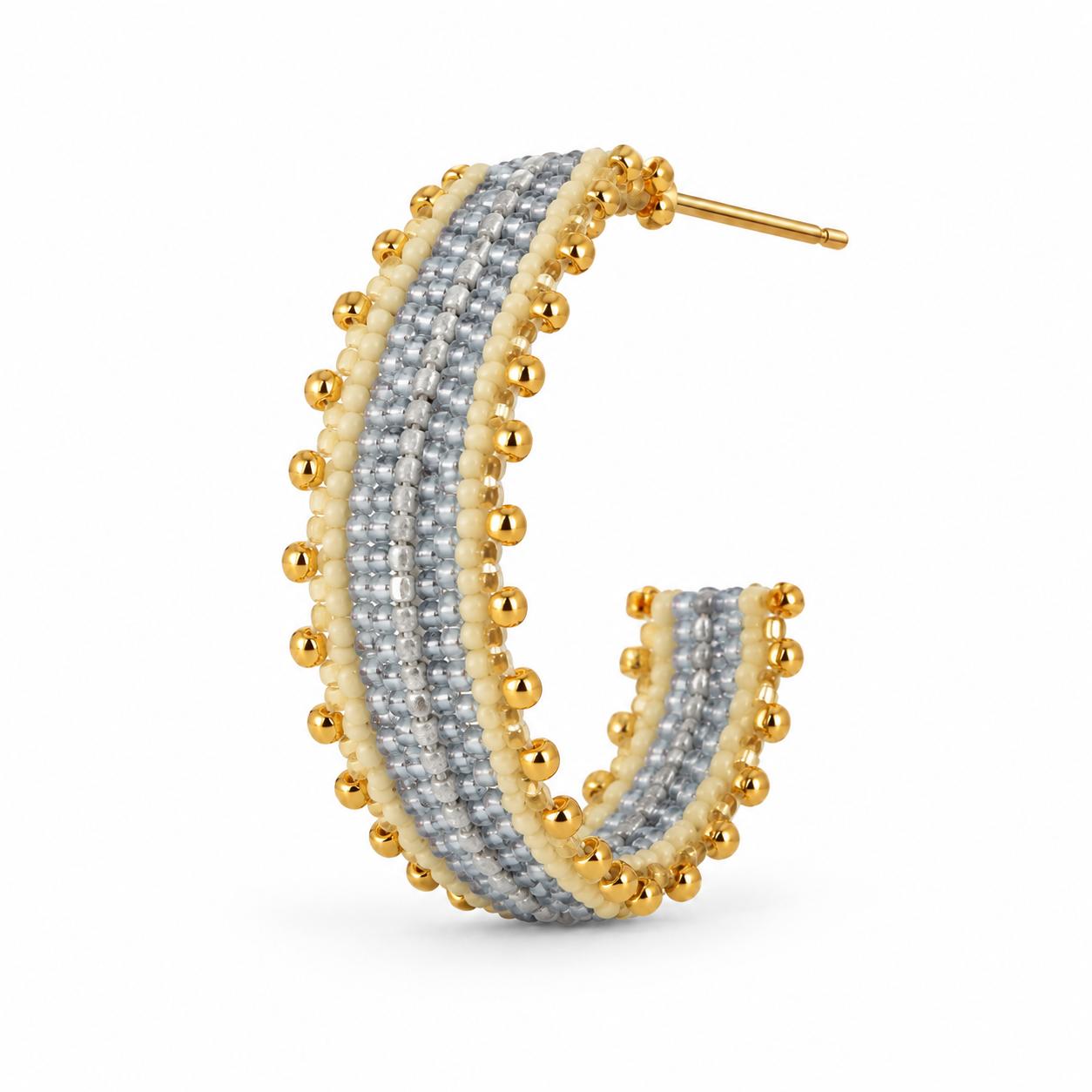 Moonlit Sand Hoop Earrings (LANE11932)
