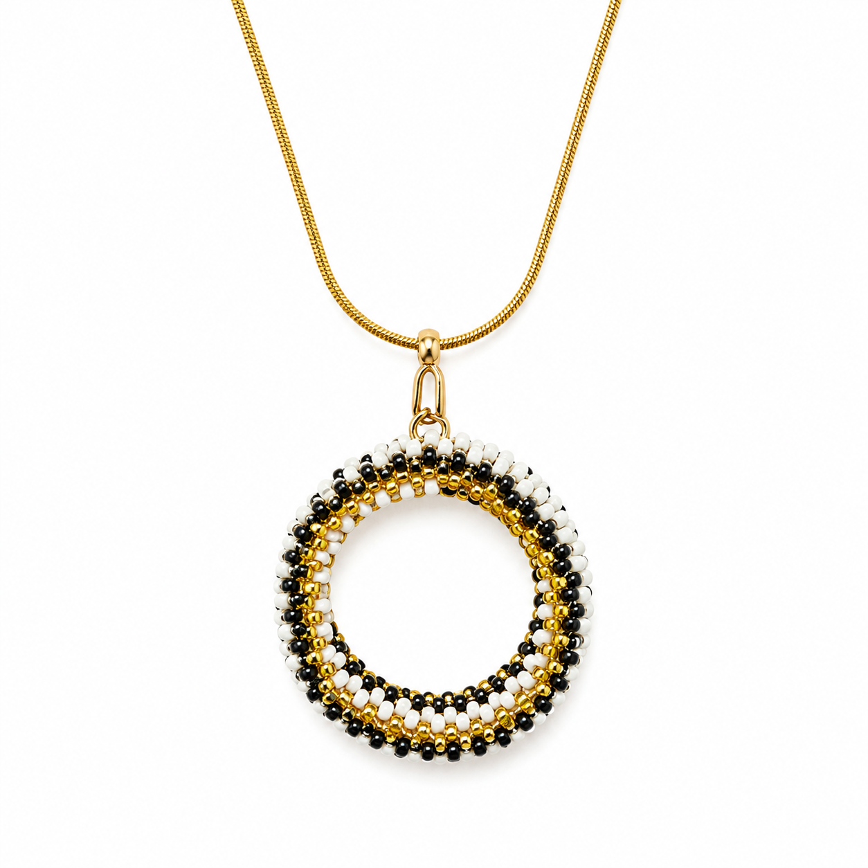 Golden Contrast Necklace (NEC11231)