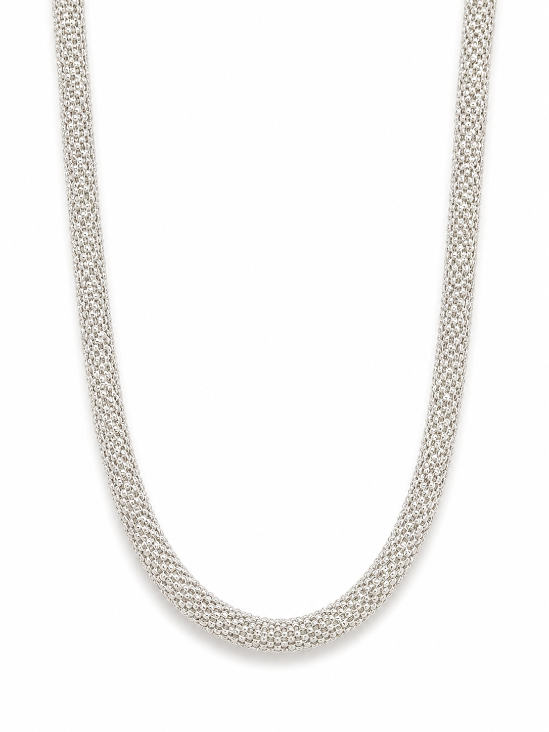 Silver Shimmer Crochet Necklace (NEC11235)