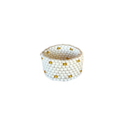 White and Gold Wide Dots