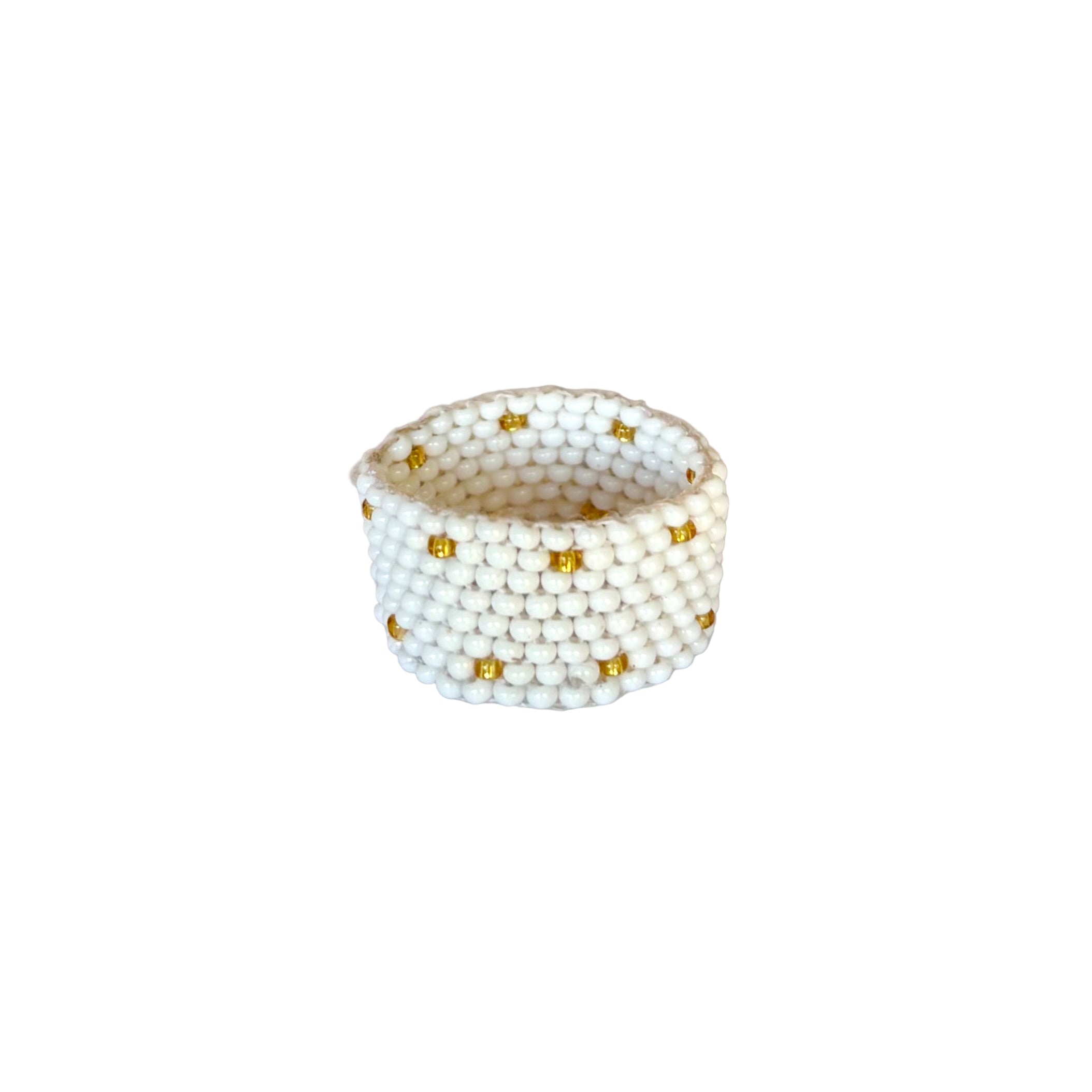 White and Gold Wide Dots