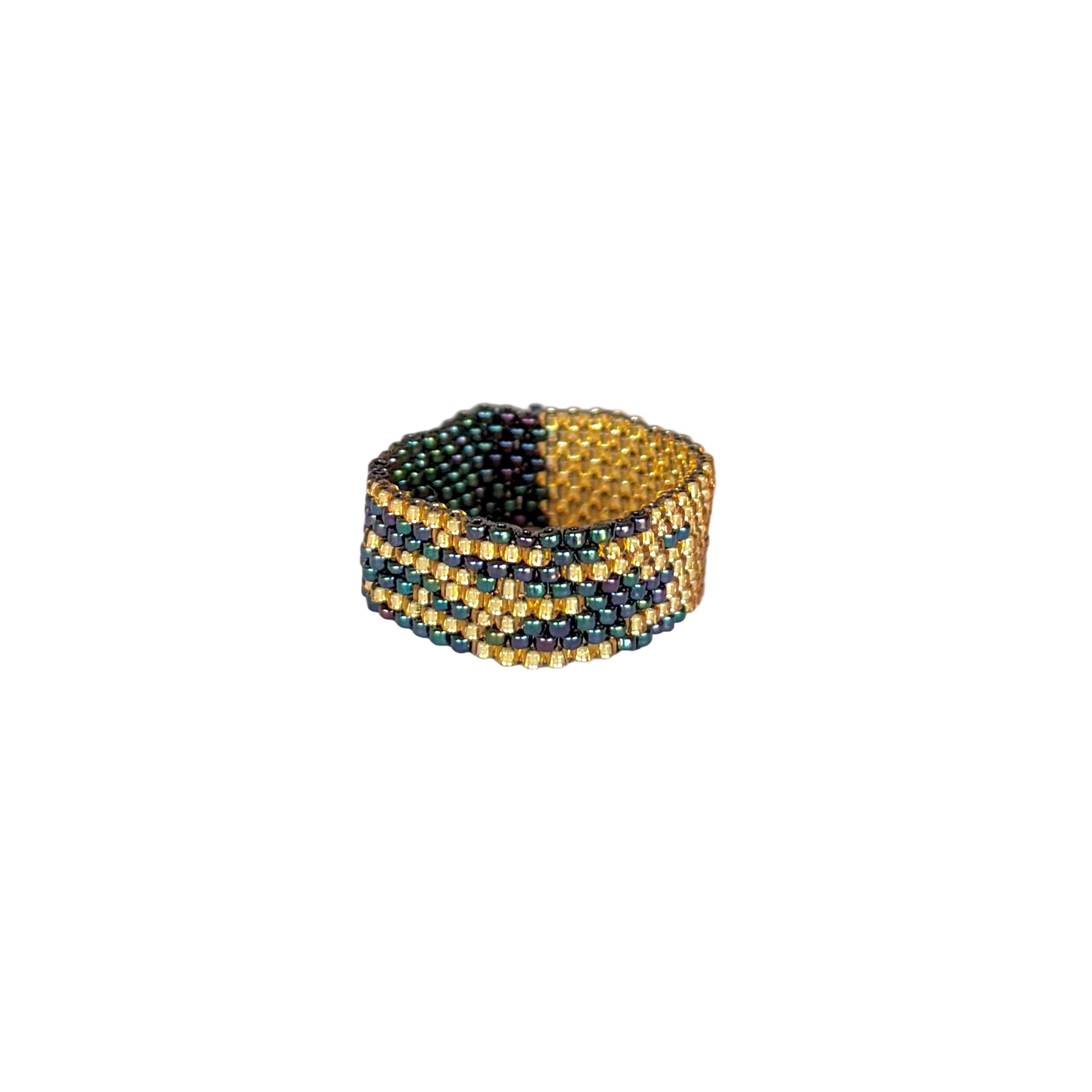 Rainbow Hematite with Gold Fusion Ring (RIN11151)