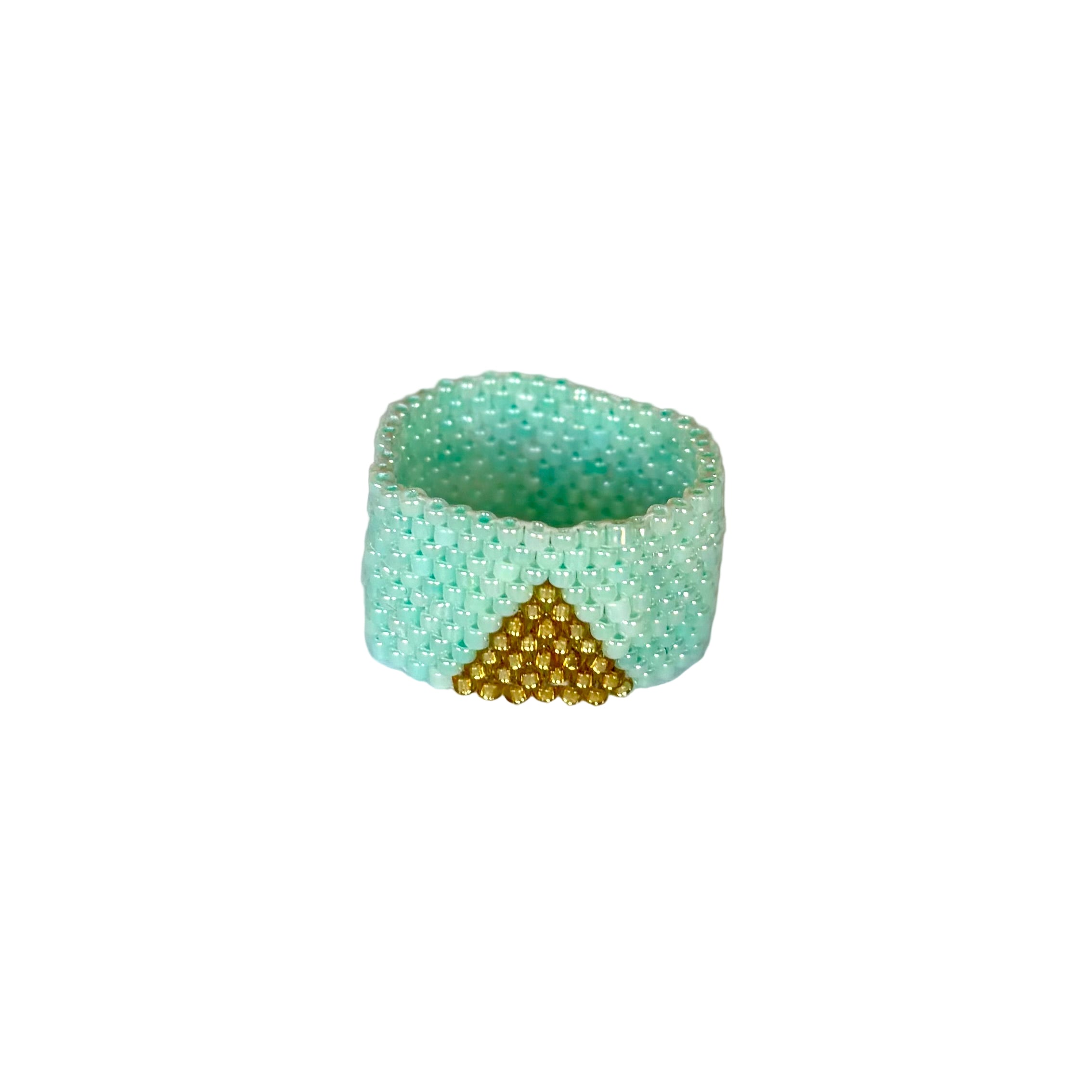 Light Blue with Gold Triangle Ring (RIN12030)