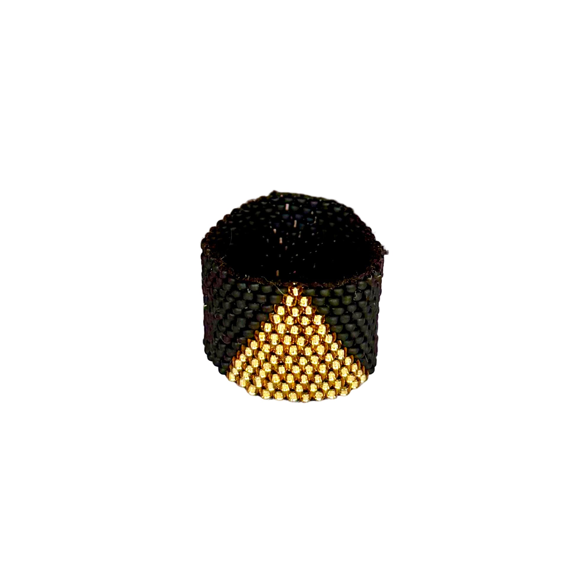 Black with Gold Triangle Ring (RIN12055)