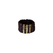 Black Three Stripes Gold-Plated Ring (RIN12072)