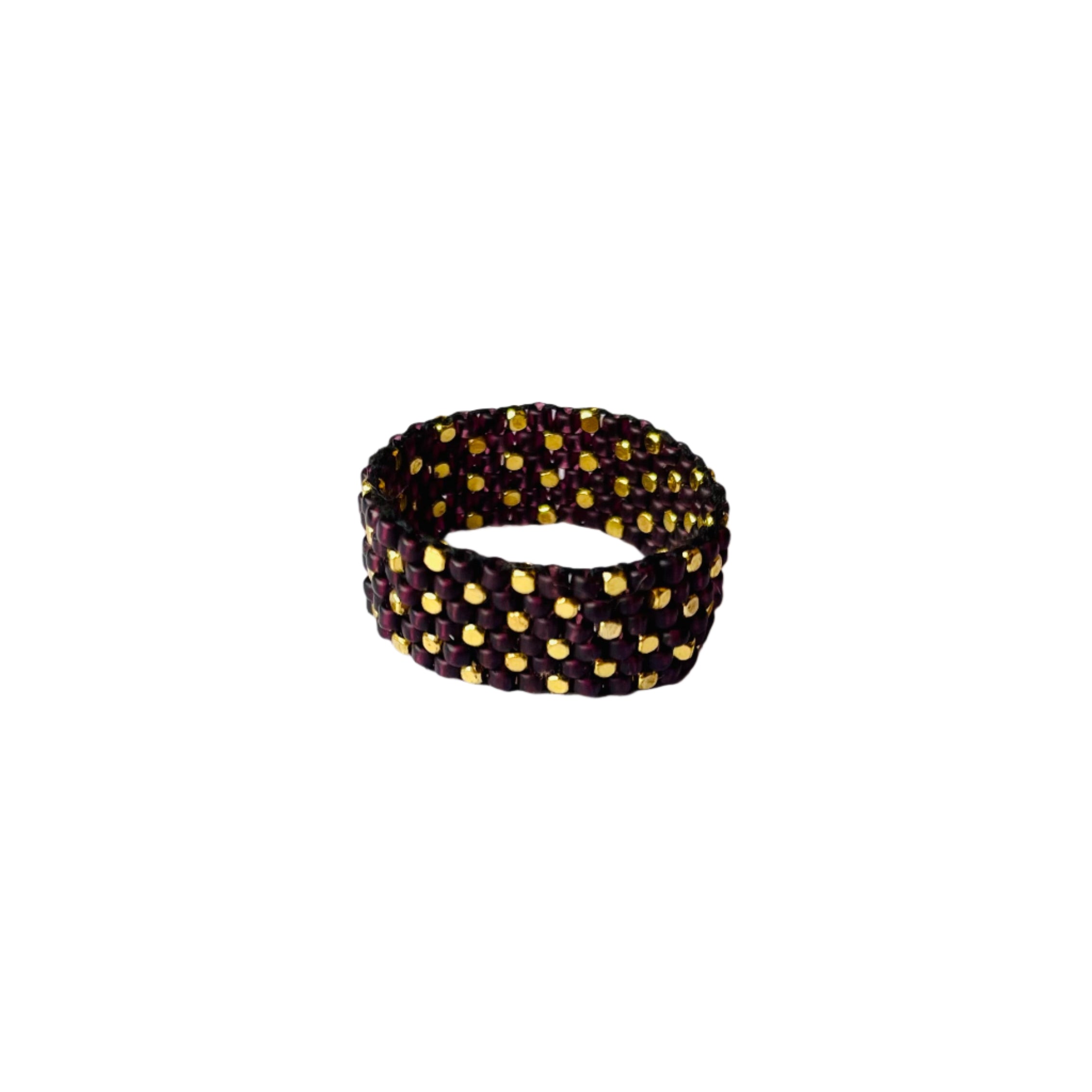 Black with Gold-Plated Dots Ring (RIN12096)