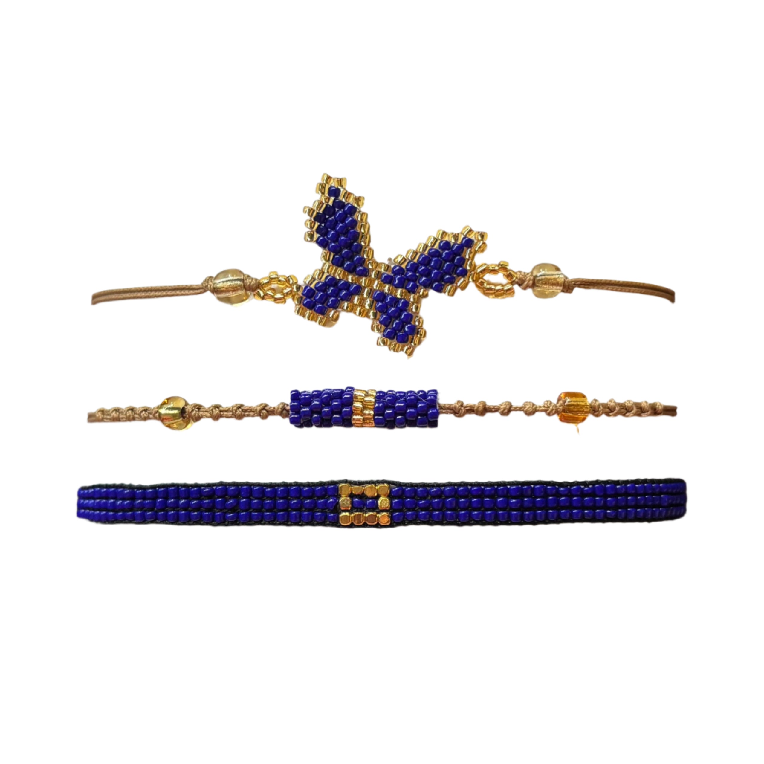 Navy Butterfly Bracelets Set