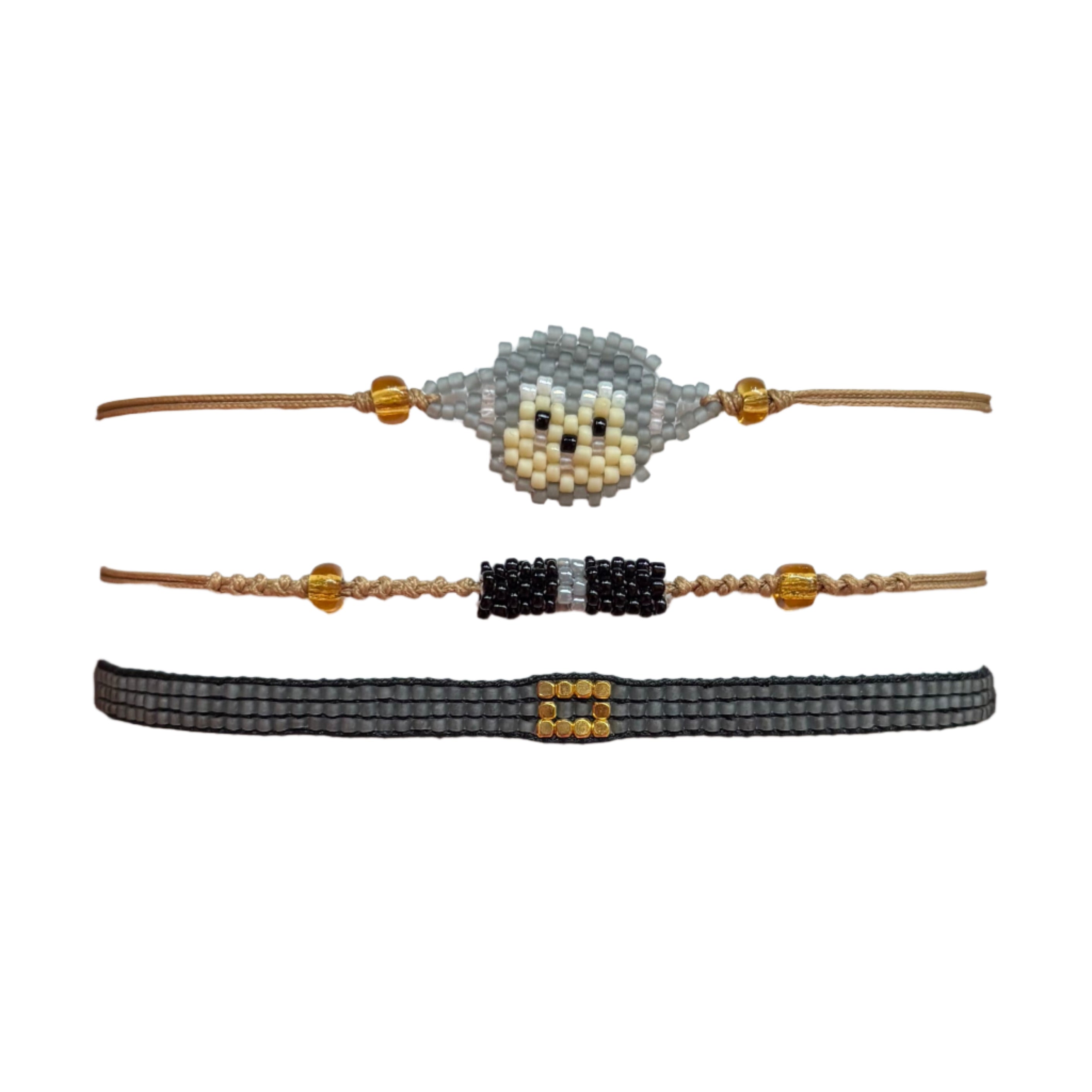 Grey Monkey Bracelet Set