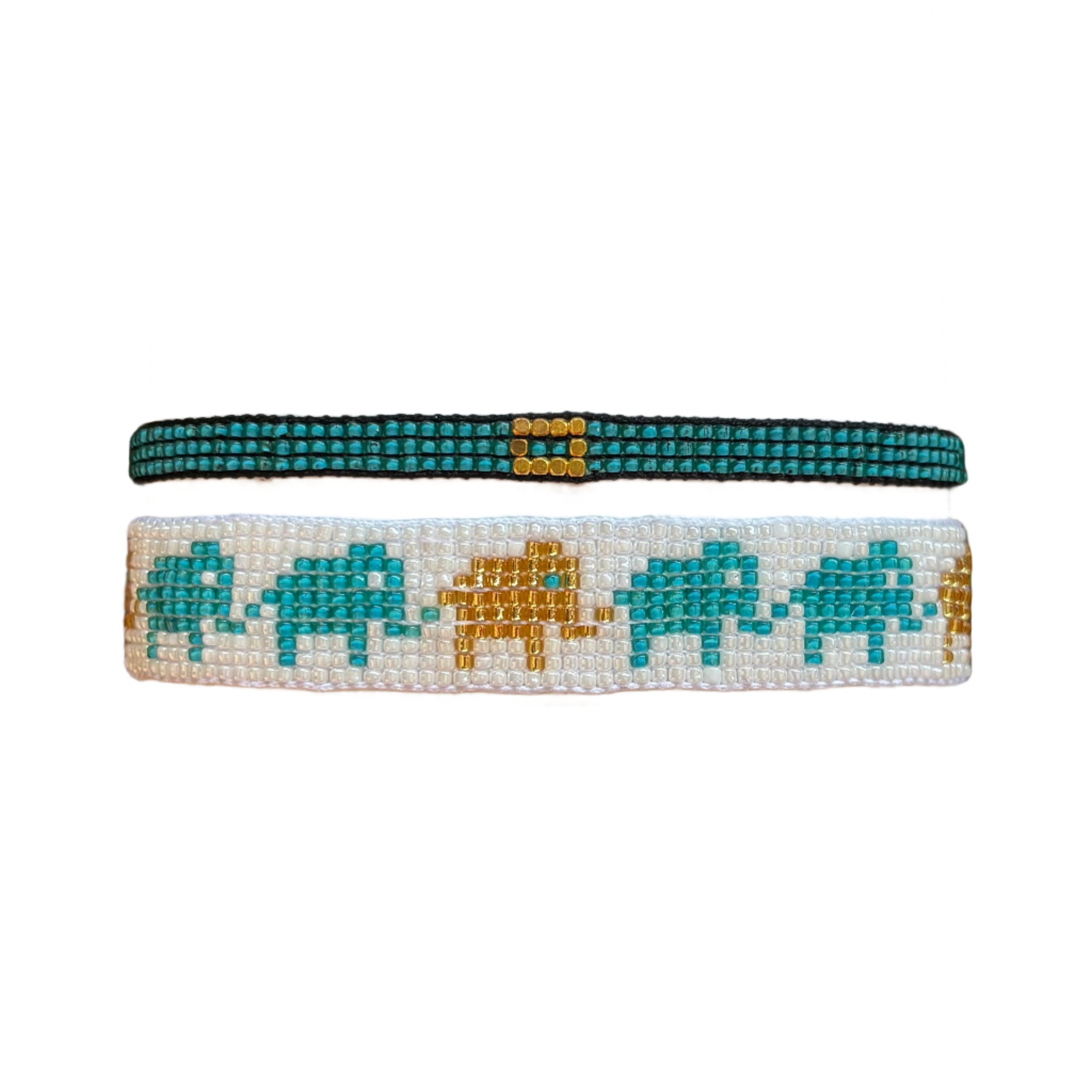 White Elephant Tribe Teal Bracelet Set