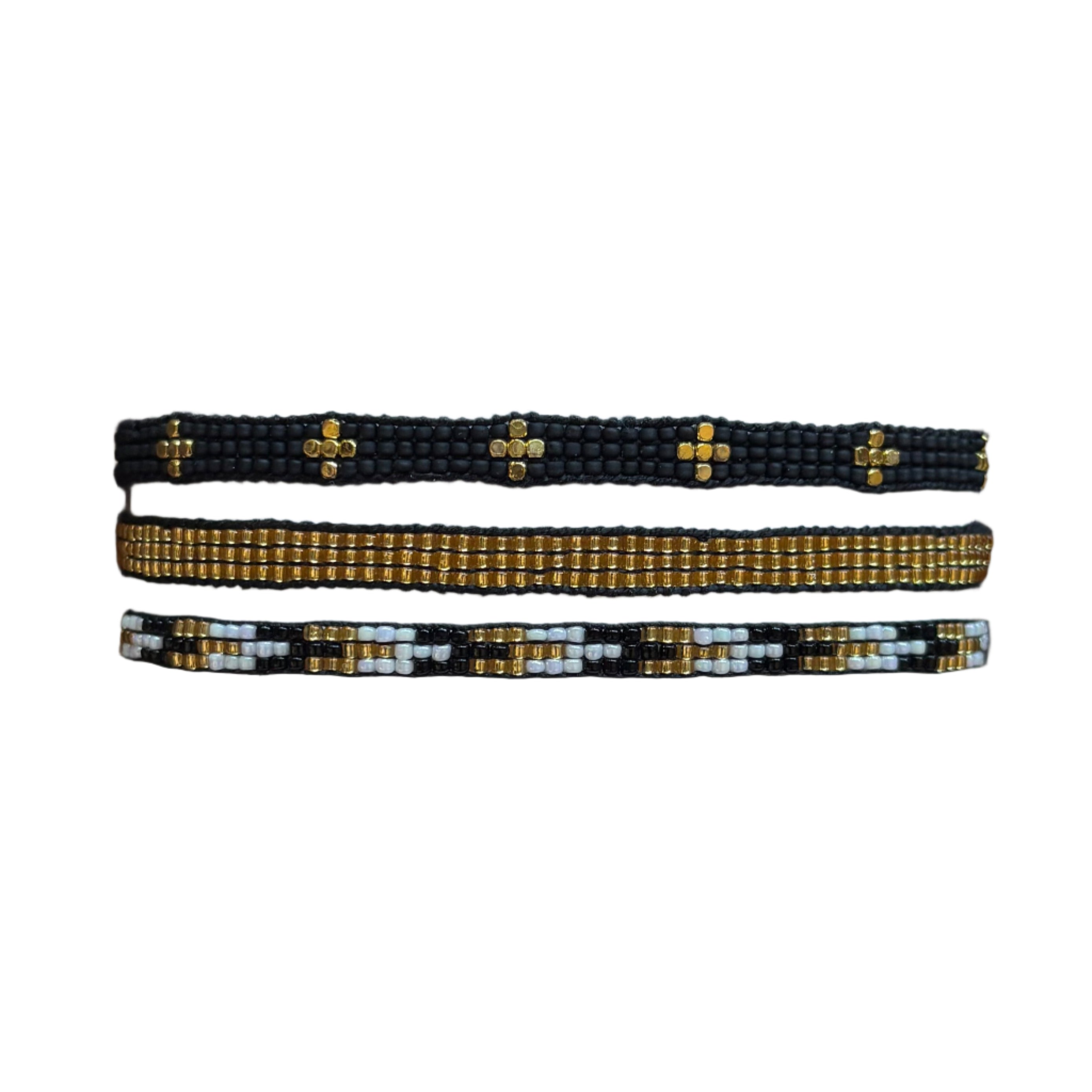Black and Gold Stars Chain Bracelets Set