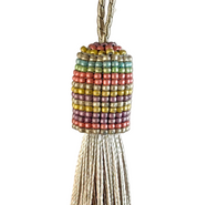 Pastel Stripes Beaded Tassel (TAS004)
