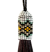 Black Mapungubwe Flowers Beaded Tassel (TAS027)